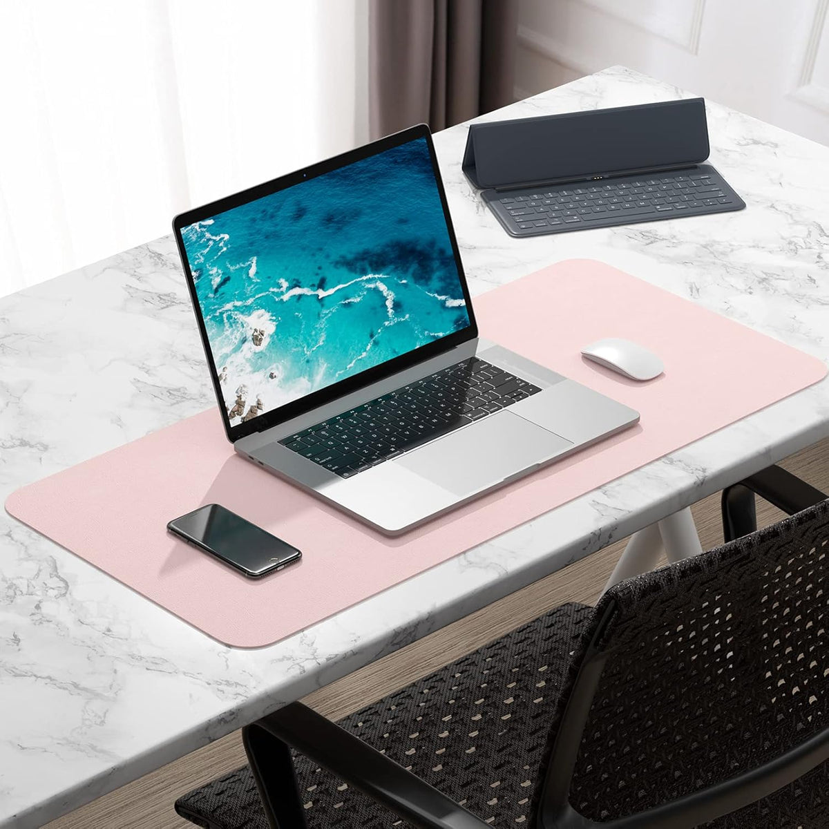 Desk Pad, 30" x 14" PU Leather Desk Mat
