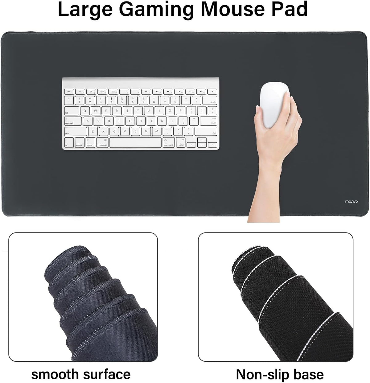 Keyboard Mouse Pad Set, Gray