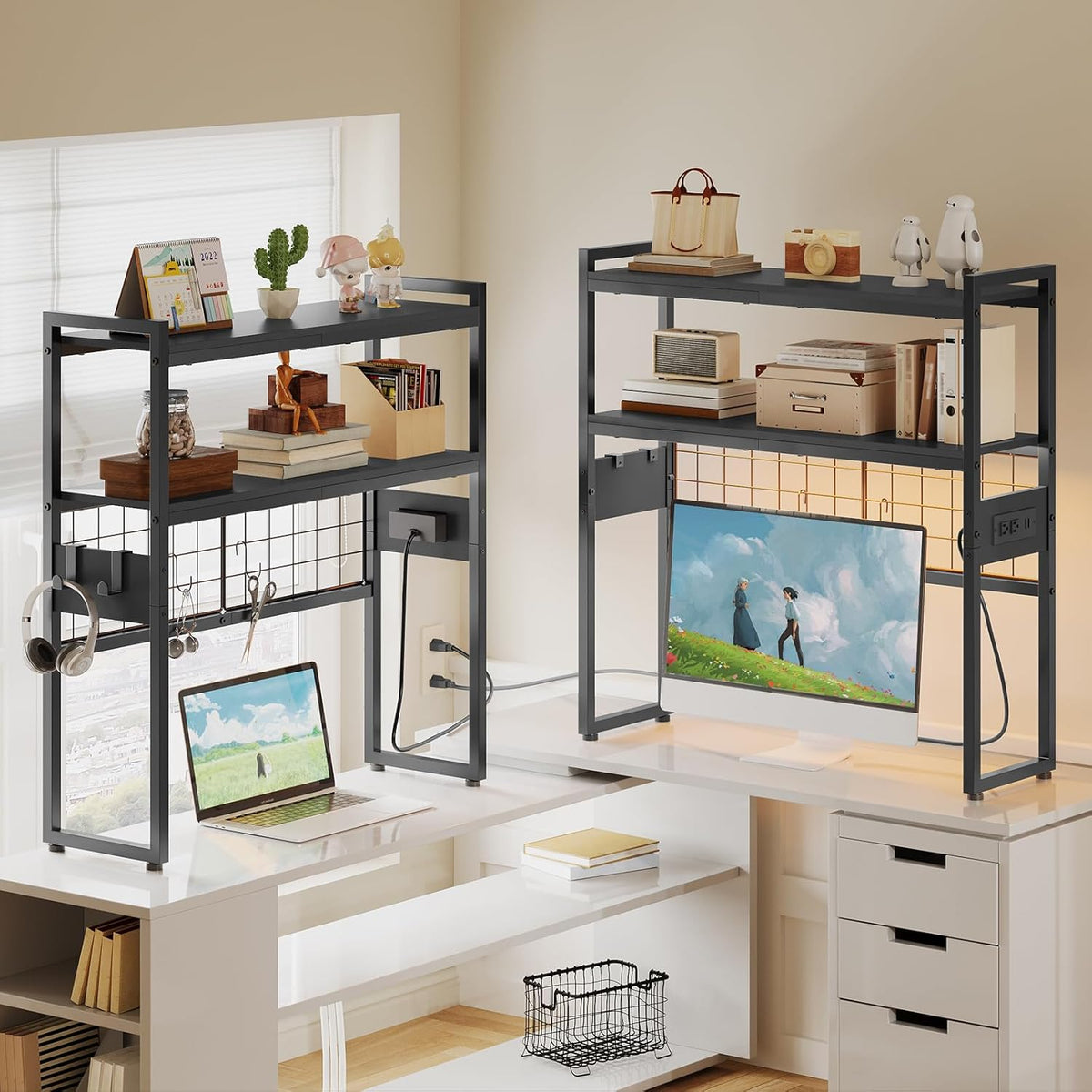 Desktop Bookcase, 2-Tier Office Desktop Organizer