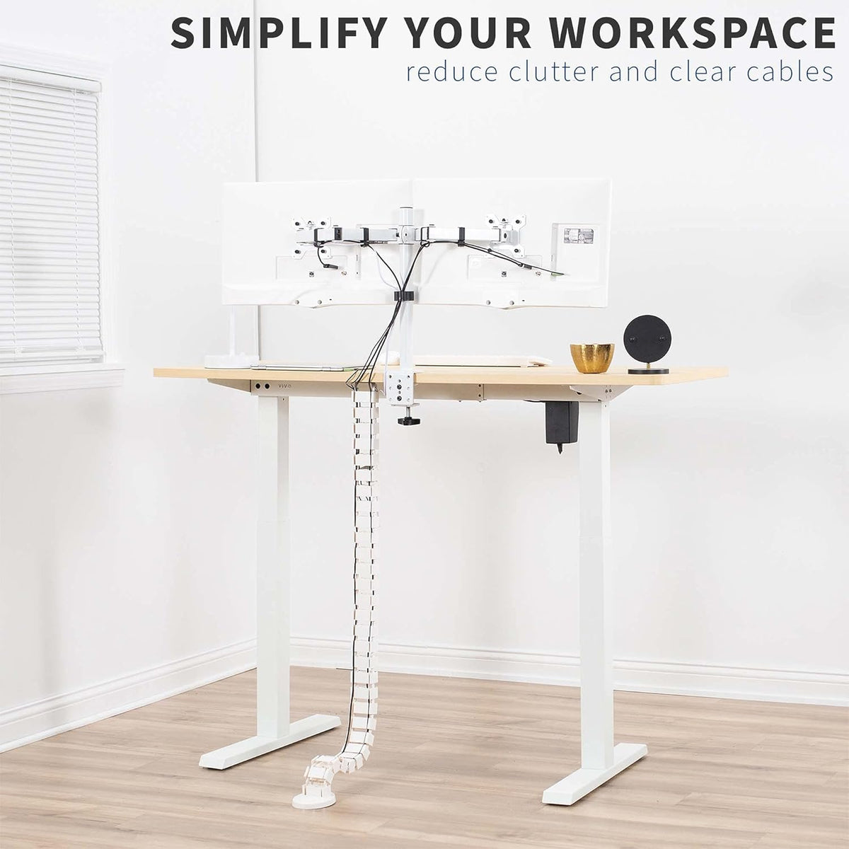 Under Desk Vertebrae Cable Management Kit, White