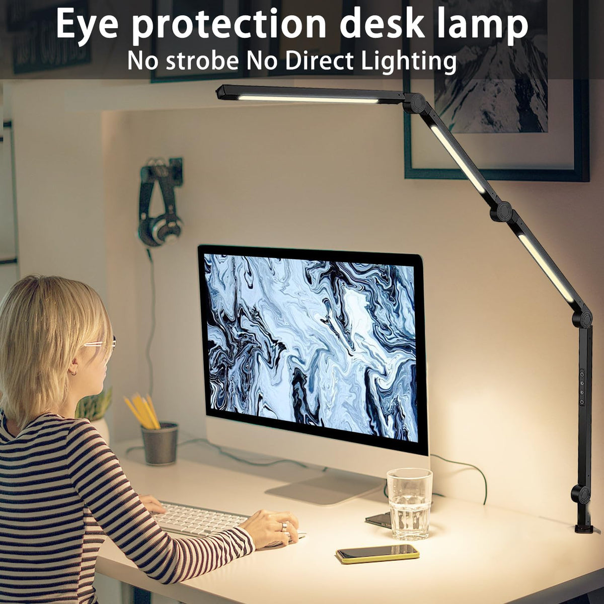 LED Desk Lamp with Clamp & Flexible Arm