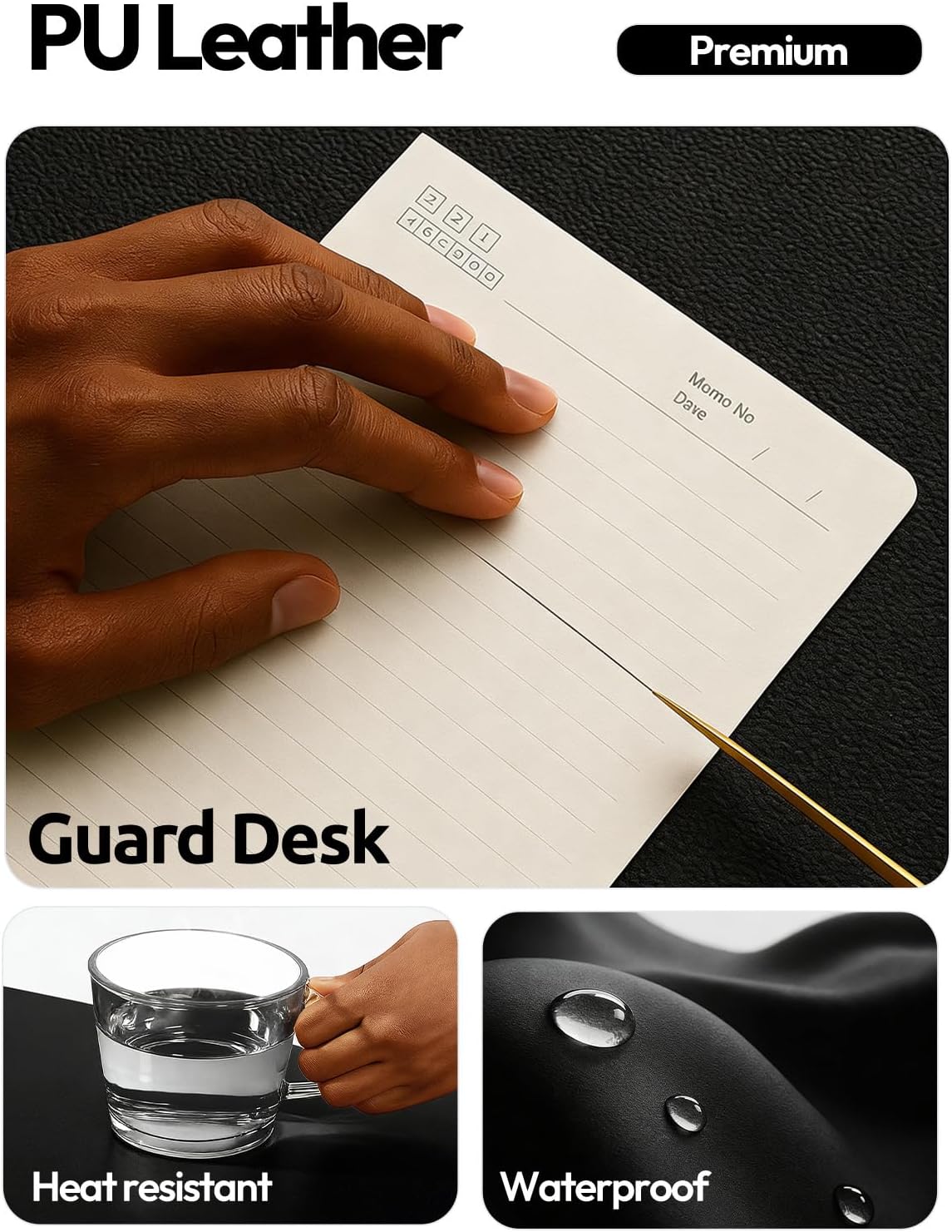 Leather Office Desk Pad Protector, 23.6 x 13.8