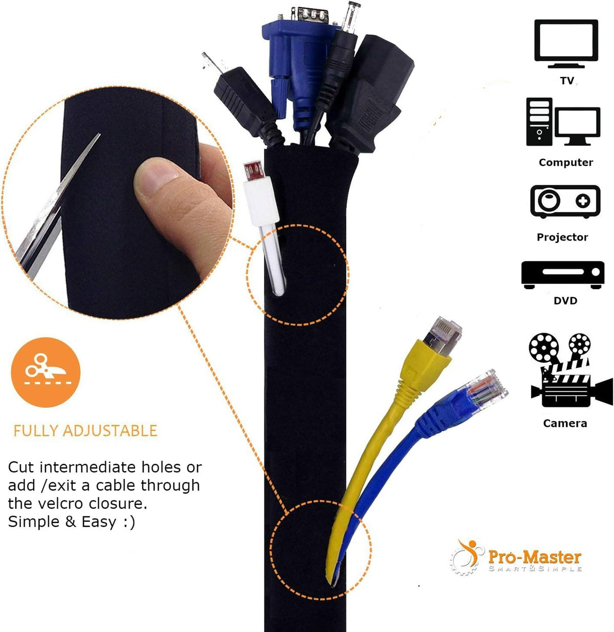 Premium 120" Cable Management Sleeve