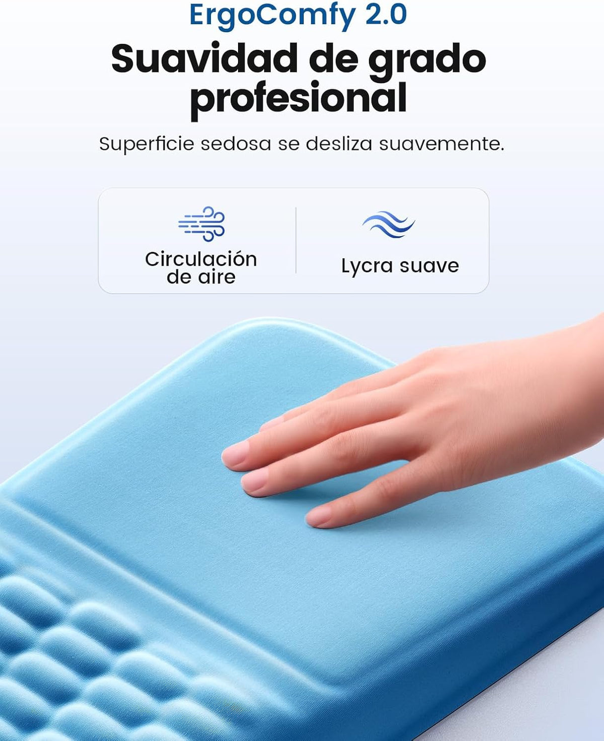 Ergonomic Mouse Pad with Wrist Rest, Blue