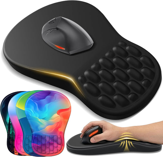 Ergonomic Mouse Pad with Wrist Support, Black