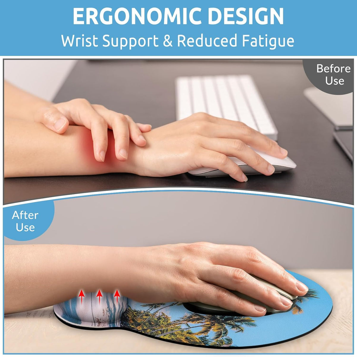 Ergonomic Mouse Pad with Wrist Rest, Small
