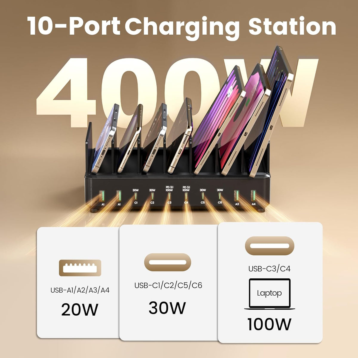 400W Charging Station, Black
