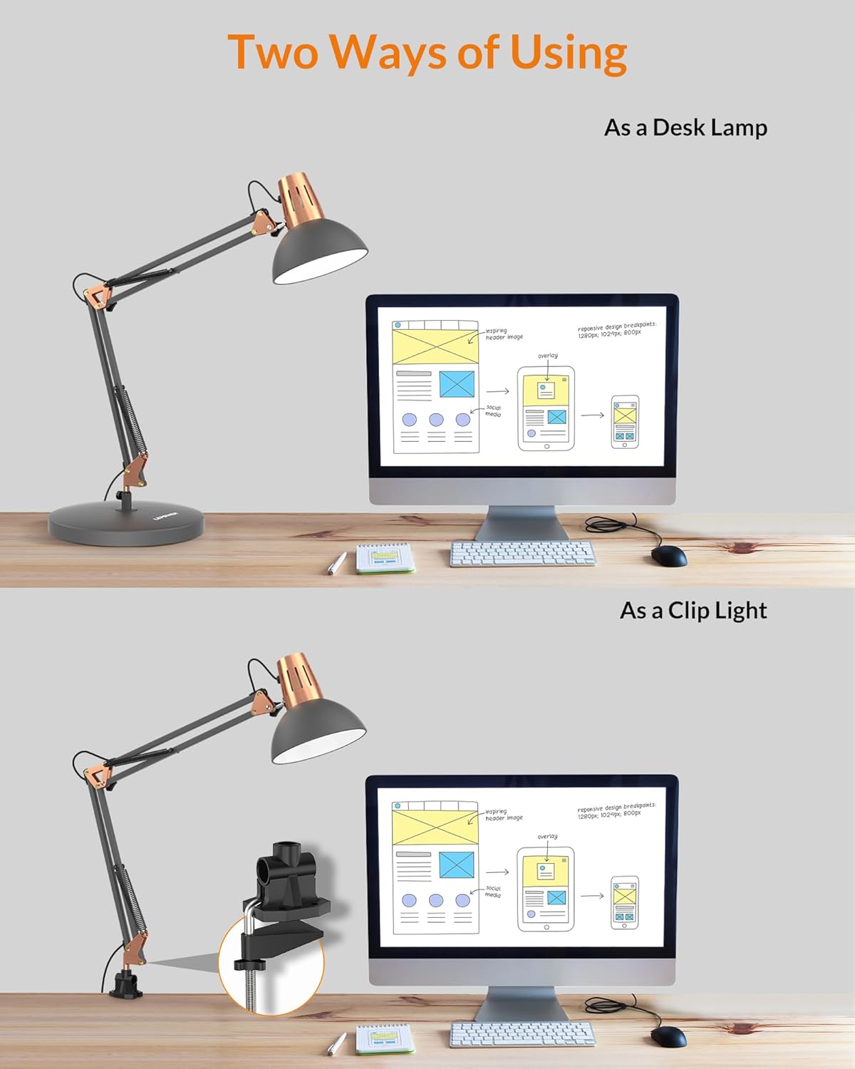 Metal Desk Lamp, Black