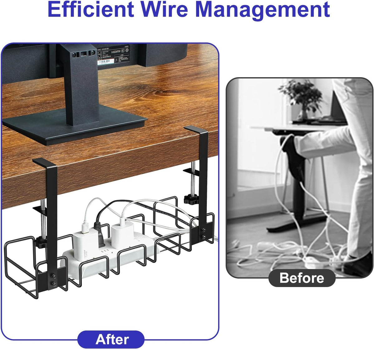 Under Desk Cable Management Tray