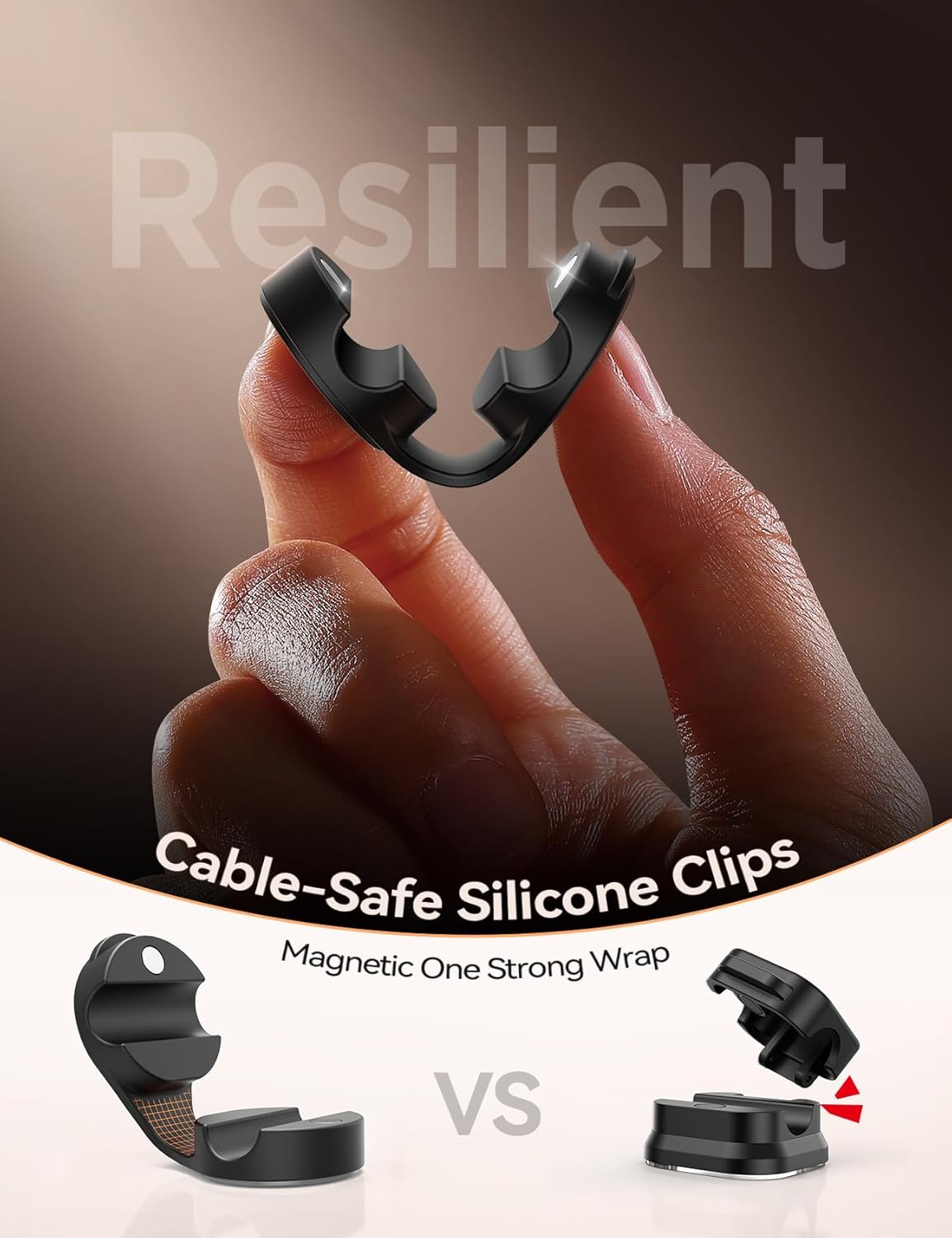 8-Pack Silicone Cord Organizer Magnetic Cable Clips