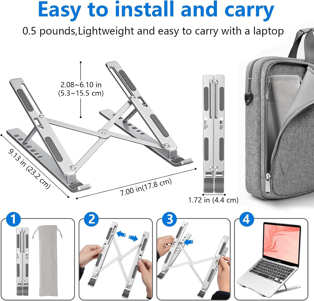 Laptop Stand , Aluminum Metal MacBook Stand