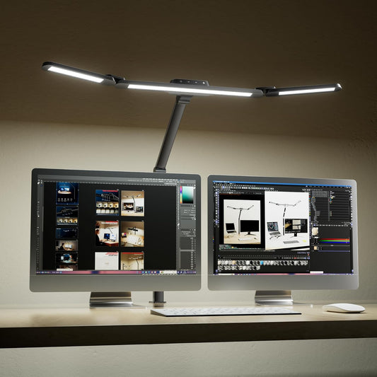 Wide Desk Lamp with Clamp