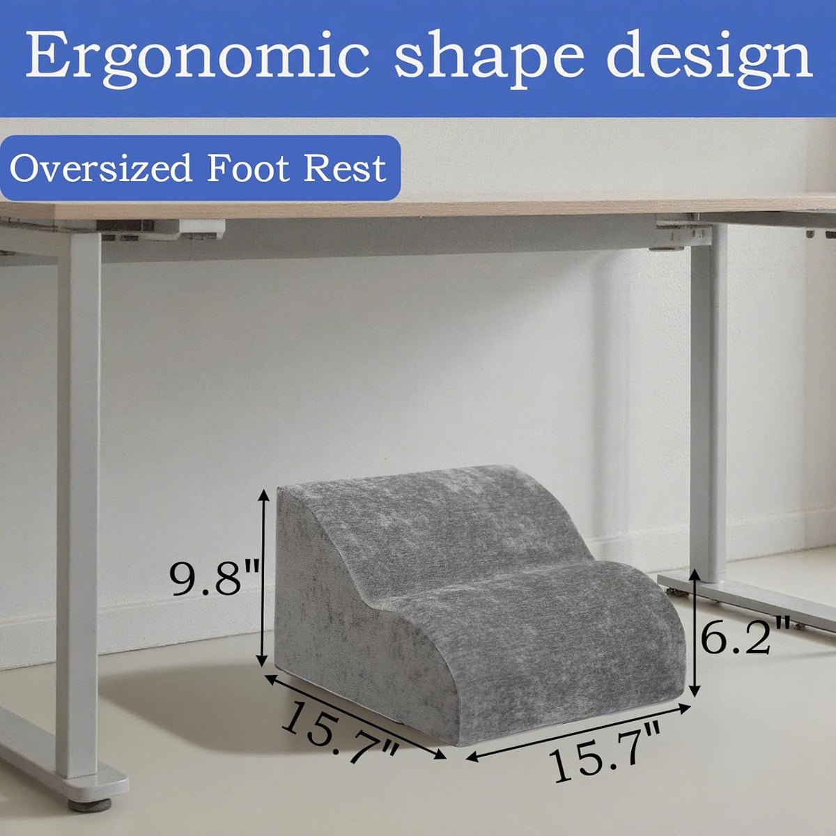 Foot Rest .Multifunctional 3-Tier Foot Stool, Grey