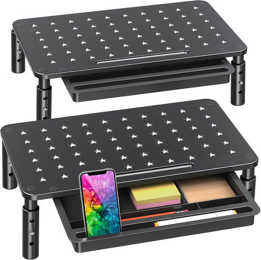 Monitor Stand Riser with Drawer, 2 Pack