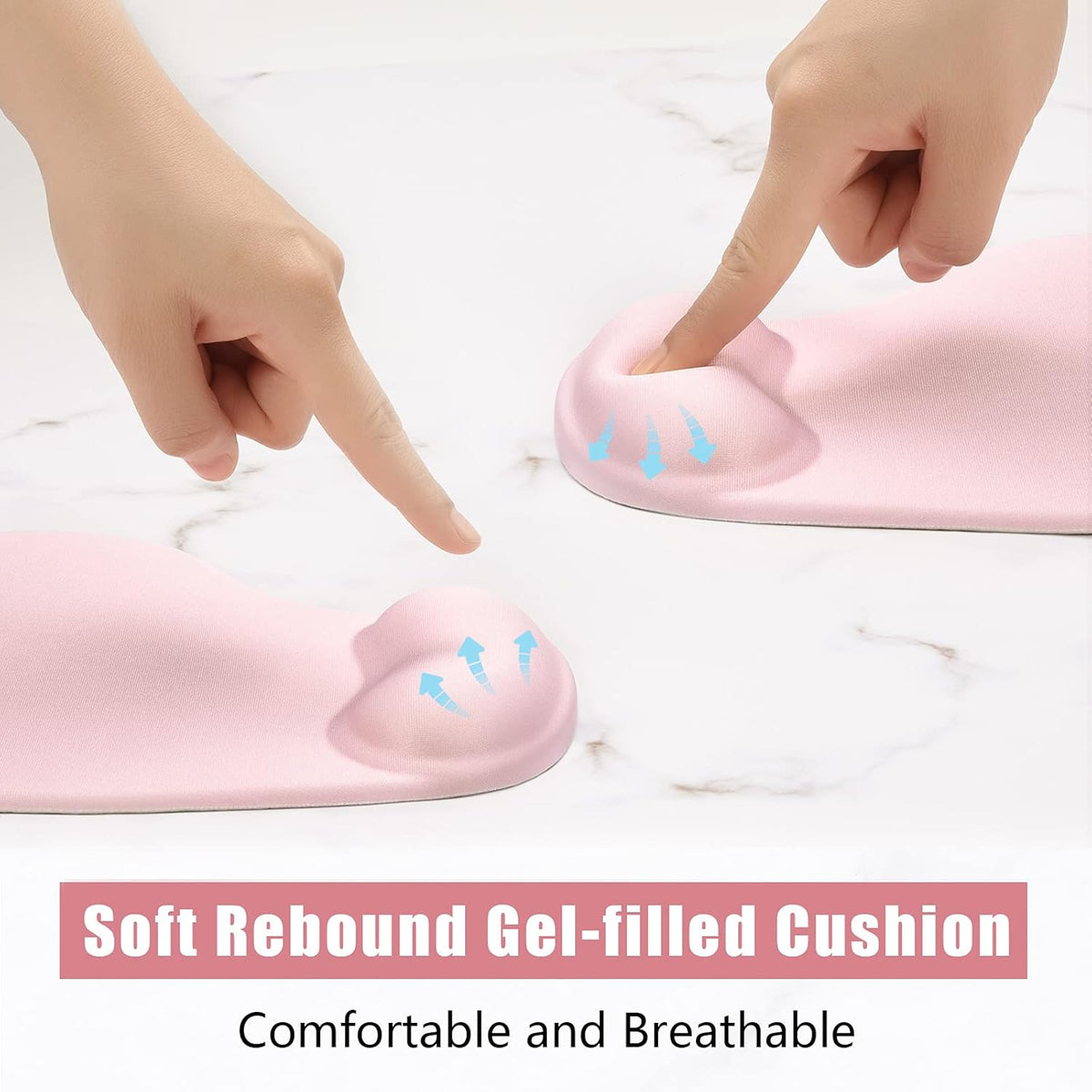 Ergonomic Mouse Pad with Wrist Rest Support, Pink