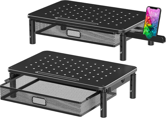 Monitor Stand Riser with Metal Drawer