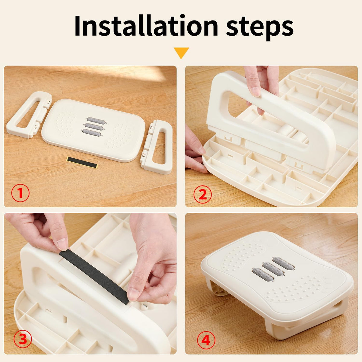 Ergonomic Foot Rest with Massage Rollers