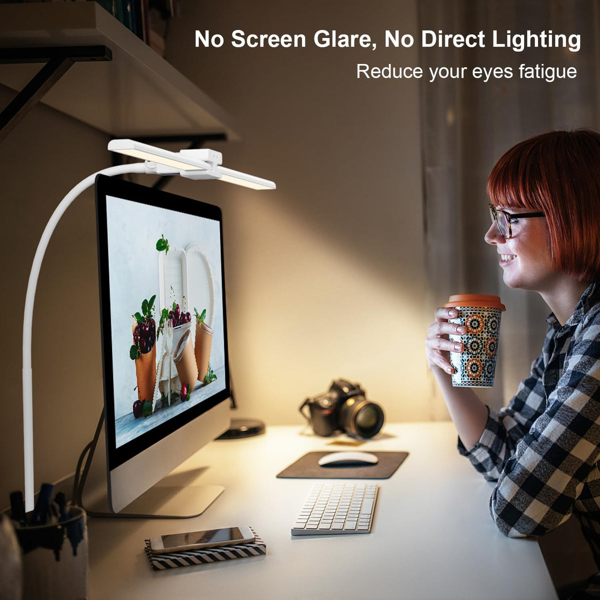 LED Desk Lamp, 24W Double Head Desk Light