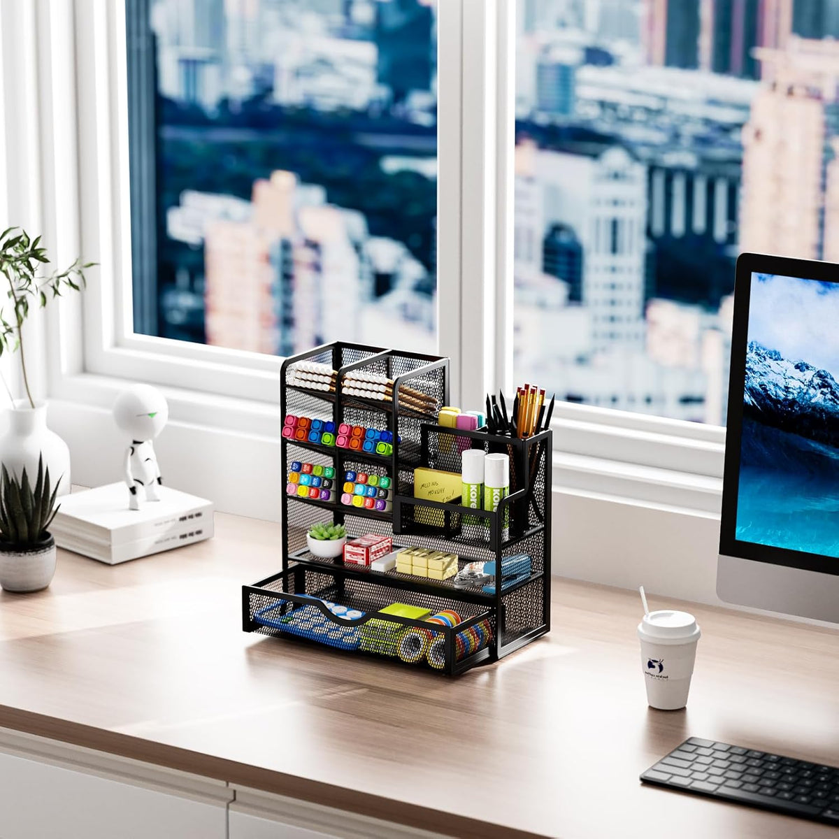 Mesh Pen Holder, Black