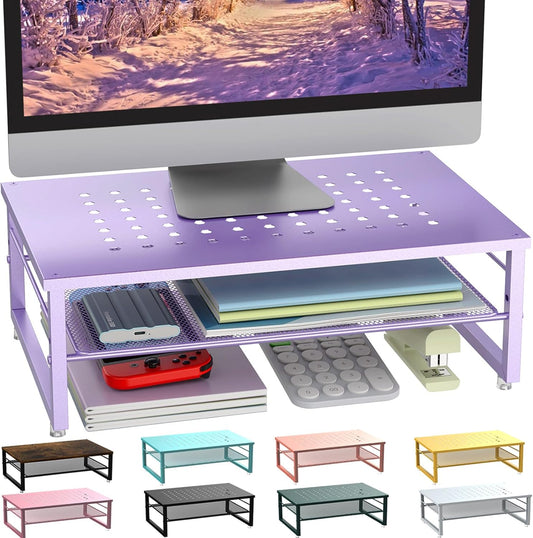 2-Tier Metal Monitor Stand Riser
