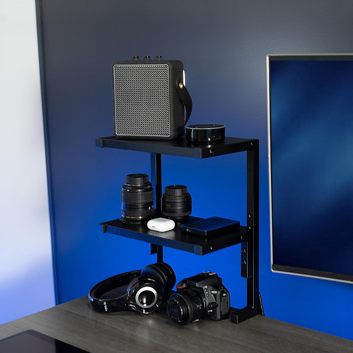 VIVO Clamp-on 13 inch Above or Below Desk 2-Tier Shelving Unit