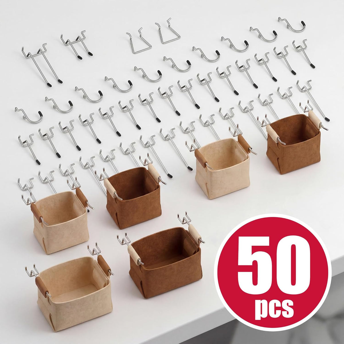 Peg Board, Metal PegBoard Organizer with Accessories