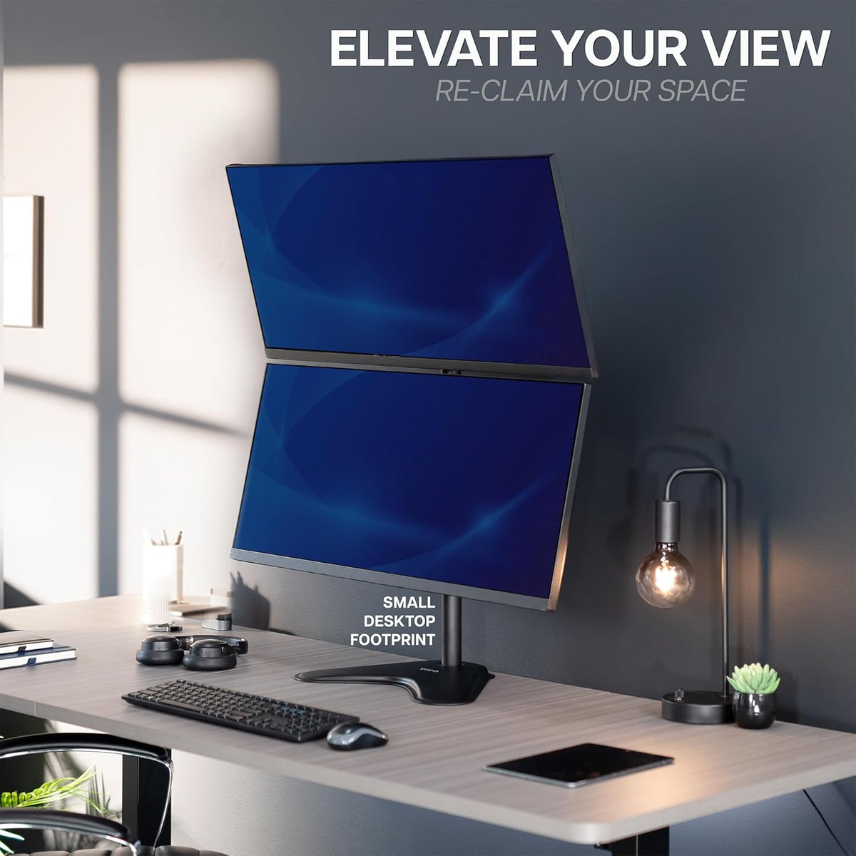 Dual Monitor Desk Stand Free-Standing LCD Mount