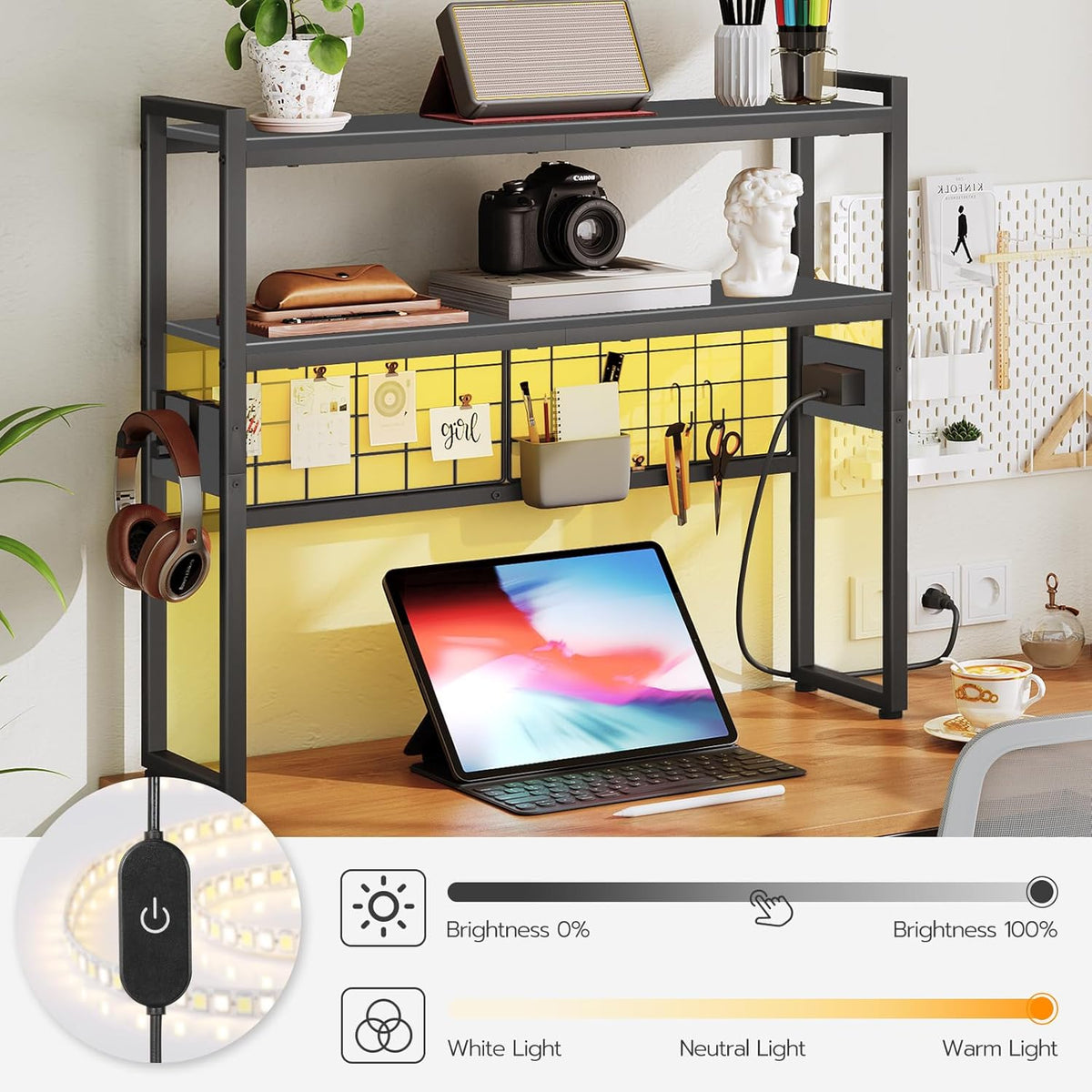 Desktop Bookcase, 2-Tier Office Desktop Organizer