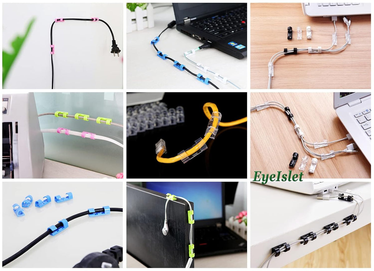 Self-Adhesive Cable Clips Organizer Drop Wire Holder Cord Management