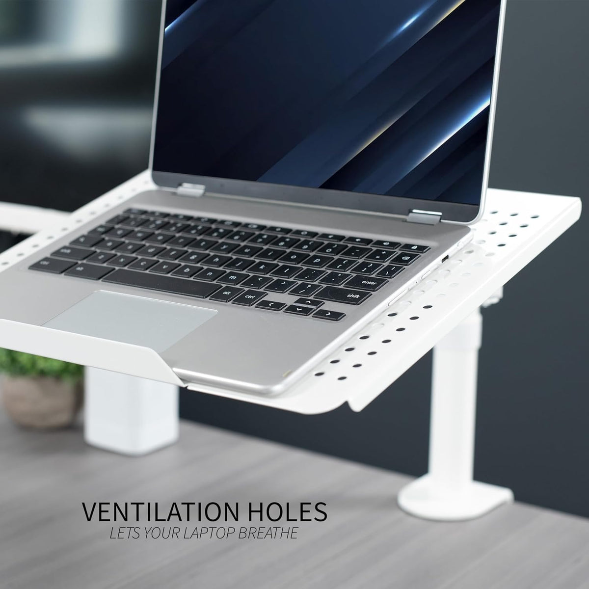 Single Laptop Notebook Desk Mount Stand, White