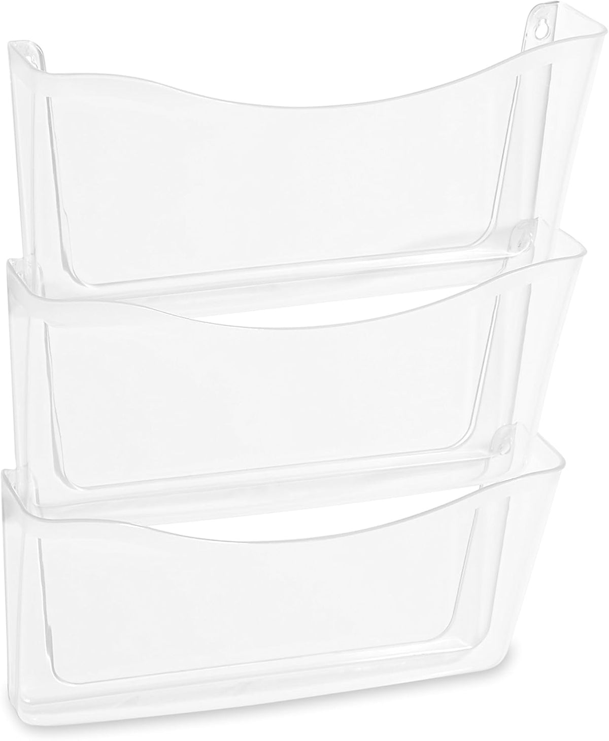 Unbreakable Expandable Three-Pocket Wall File Set, Clear (65976)