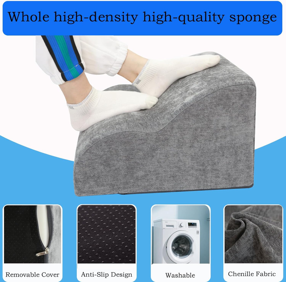 Foot Rest .Multifunctional 3-Tier Foot Stool, Grey