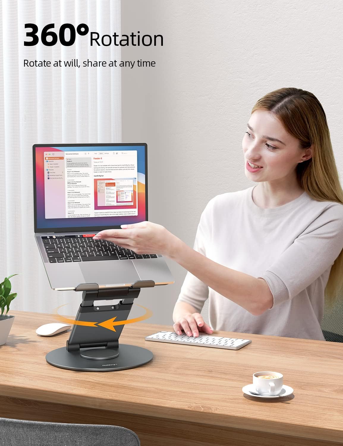 Telescopic 360 Rotating Laptop Stand, Gray