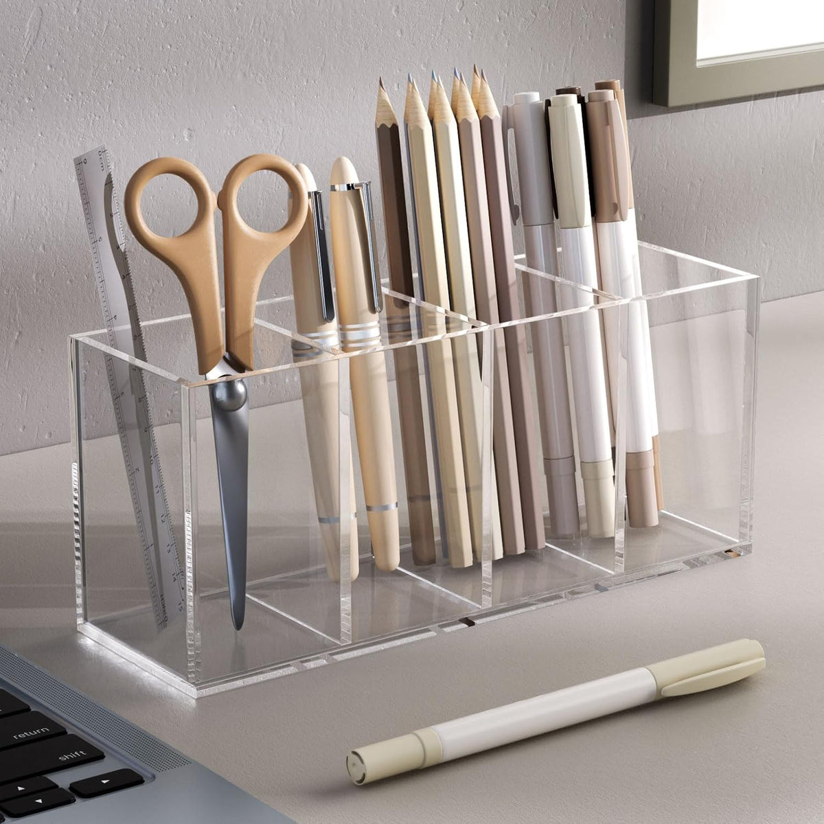 Acrylic Pen Holder 4 Compartments