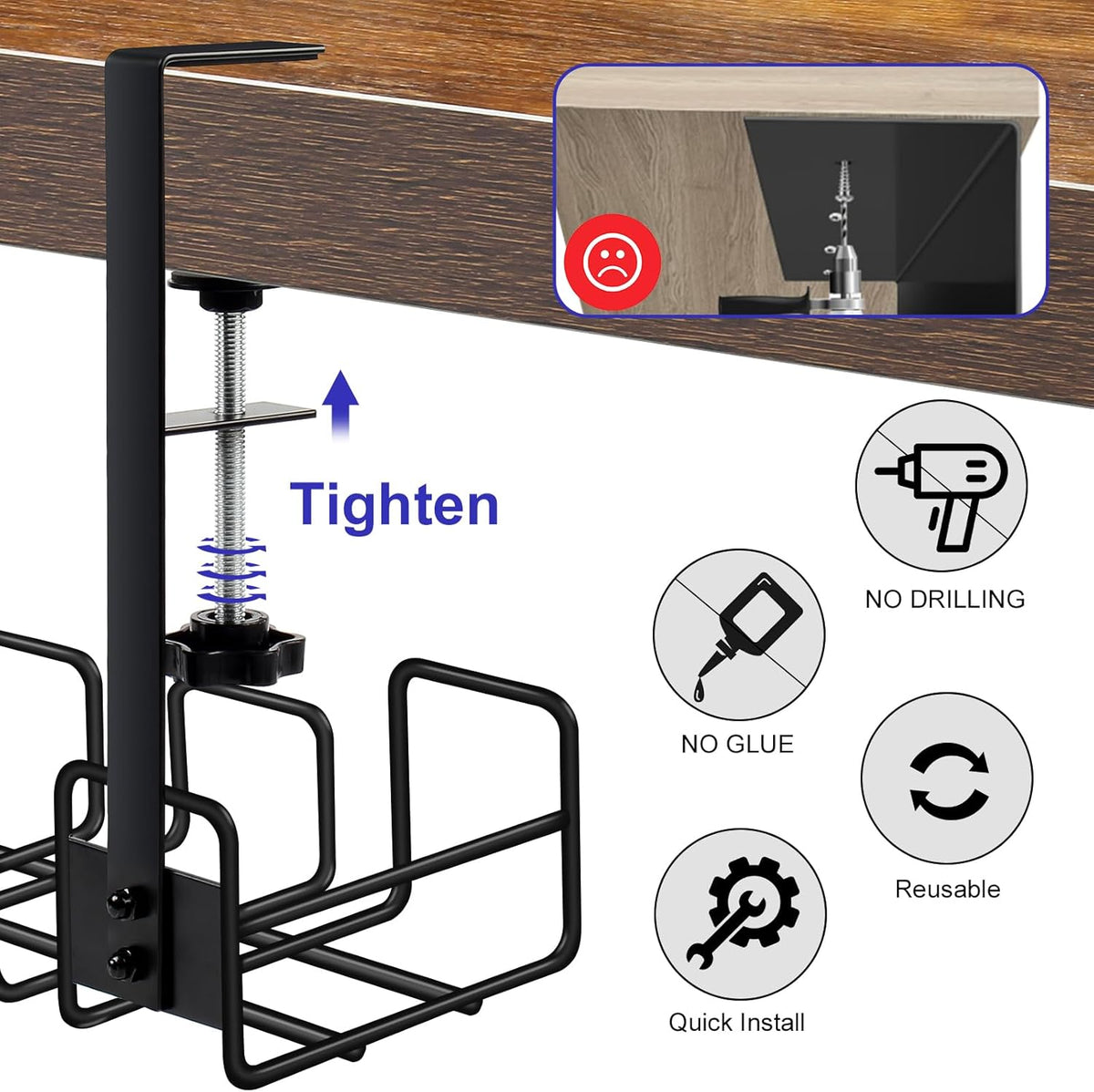 Under Desk Cable Management Tray