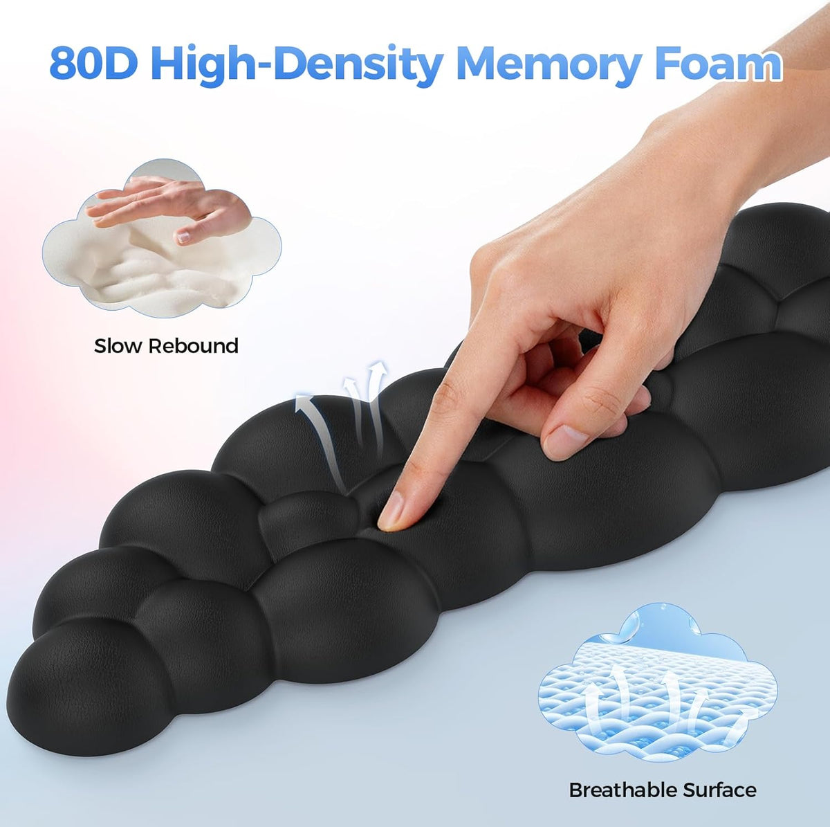 Cloud Mouse Pad with Wrist Rest, Black