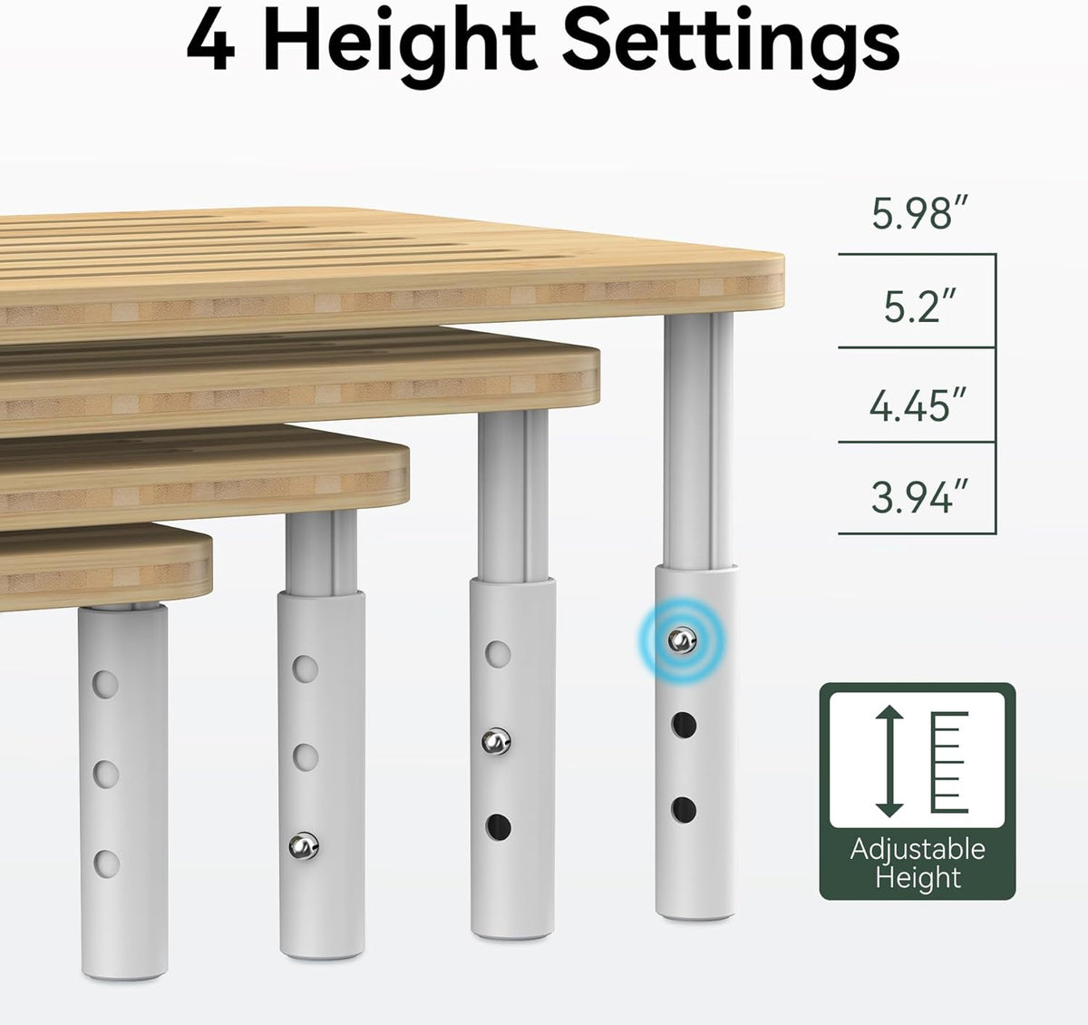 Bamboo Monitor Stand Riser, Natural