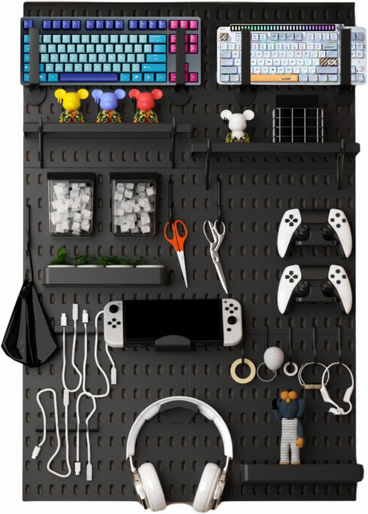 Peg Board Wall Organizer, Black