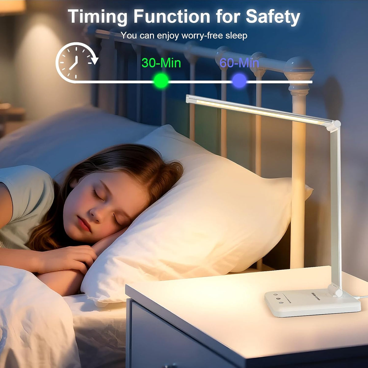 LED Desk Lamp Dimmable Table Lamp Reading Lamp with USB Charging Port
