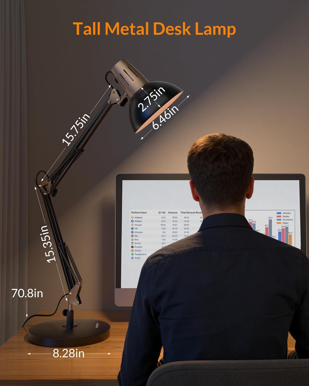 Metal Desk Lamp, Black