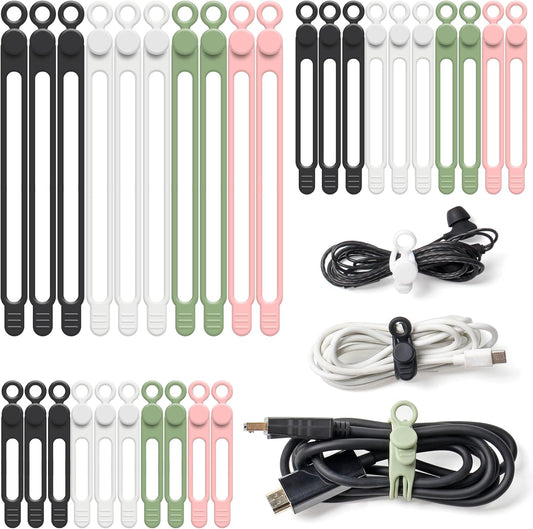 Cord Organizer, Silicone Cable Ties Reusable