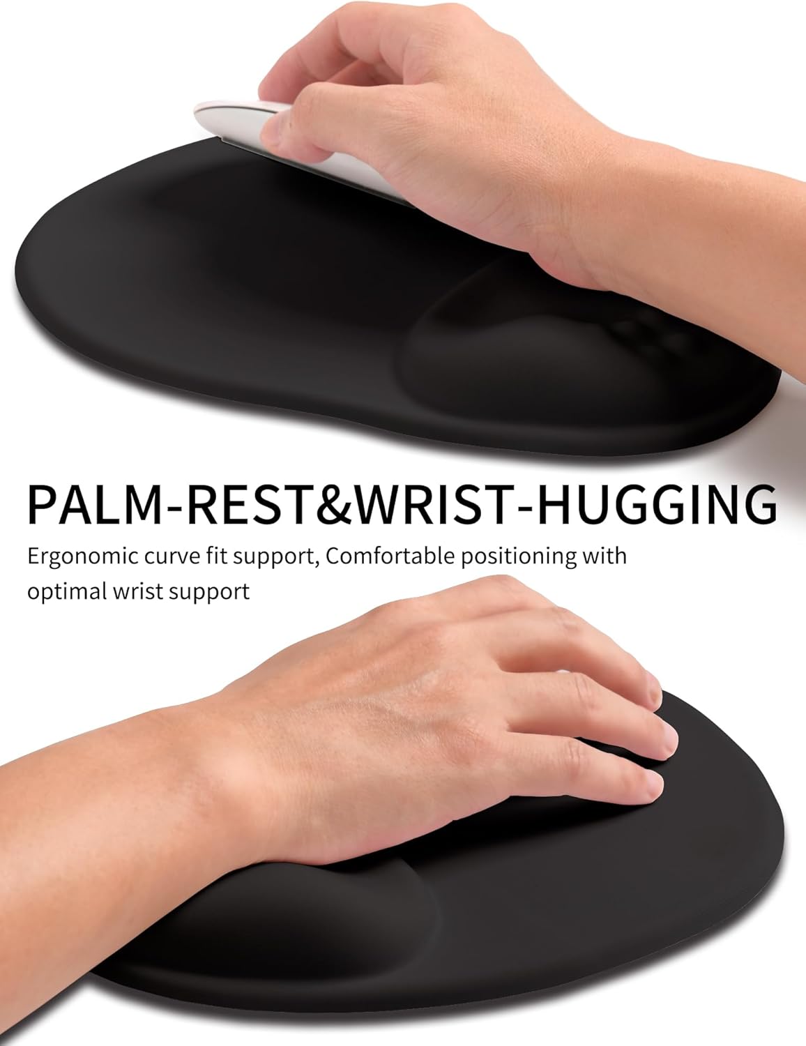 Palm-Rest and Wrist-Hugging Mouse Pad Wrist Rest