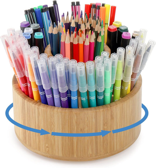 Bamboo Pen Holder Organizer