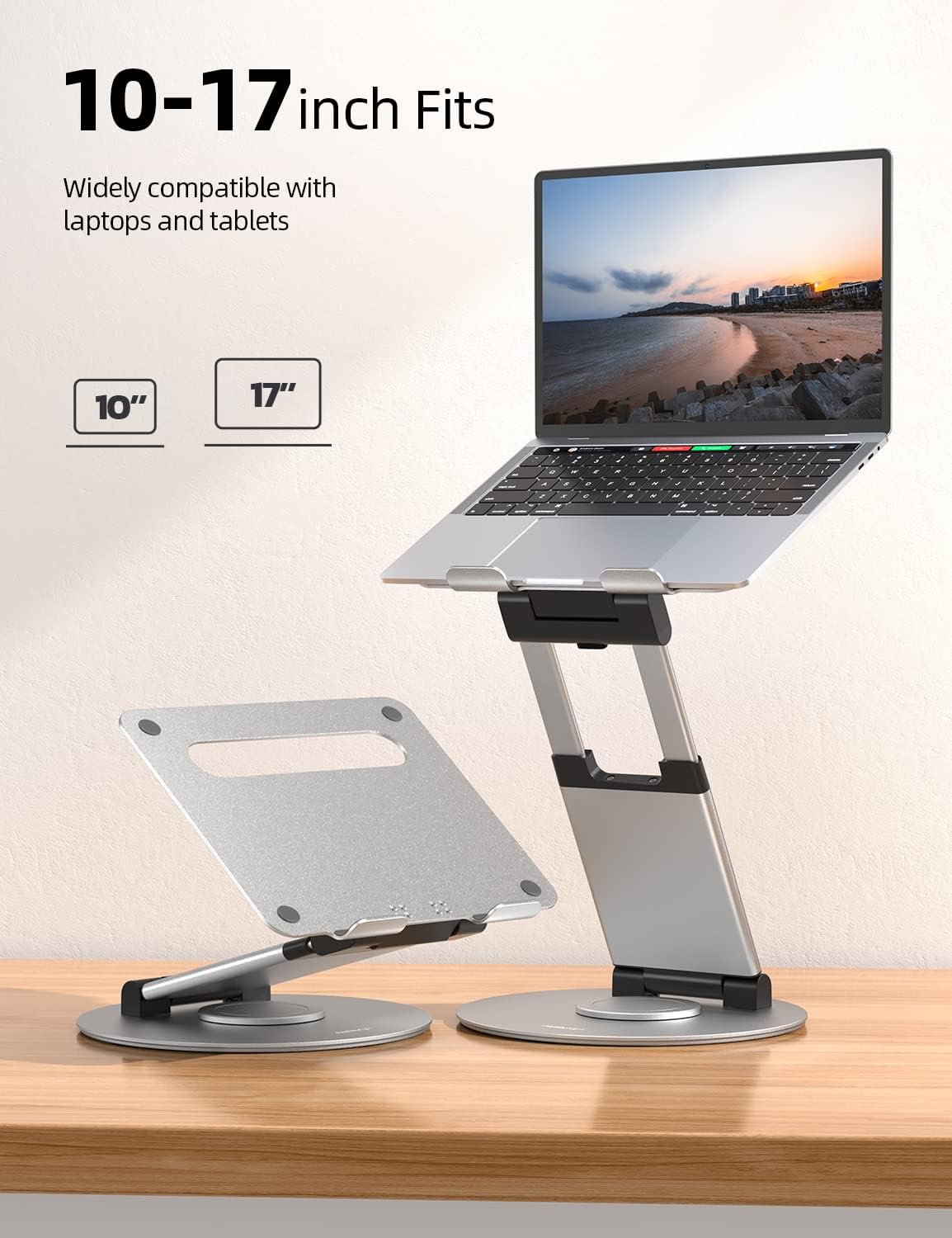 Telescopic 360 Rotating Laptop Stand, Silver