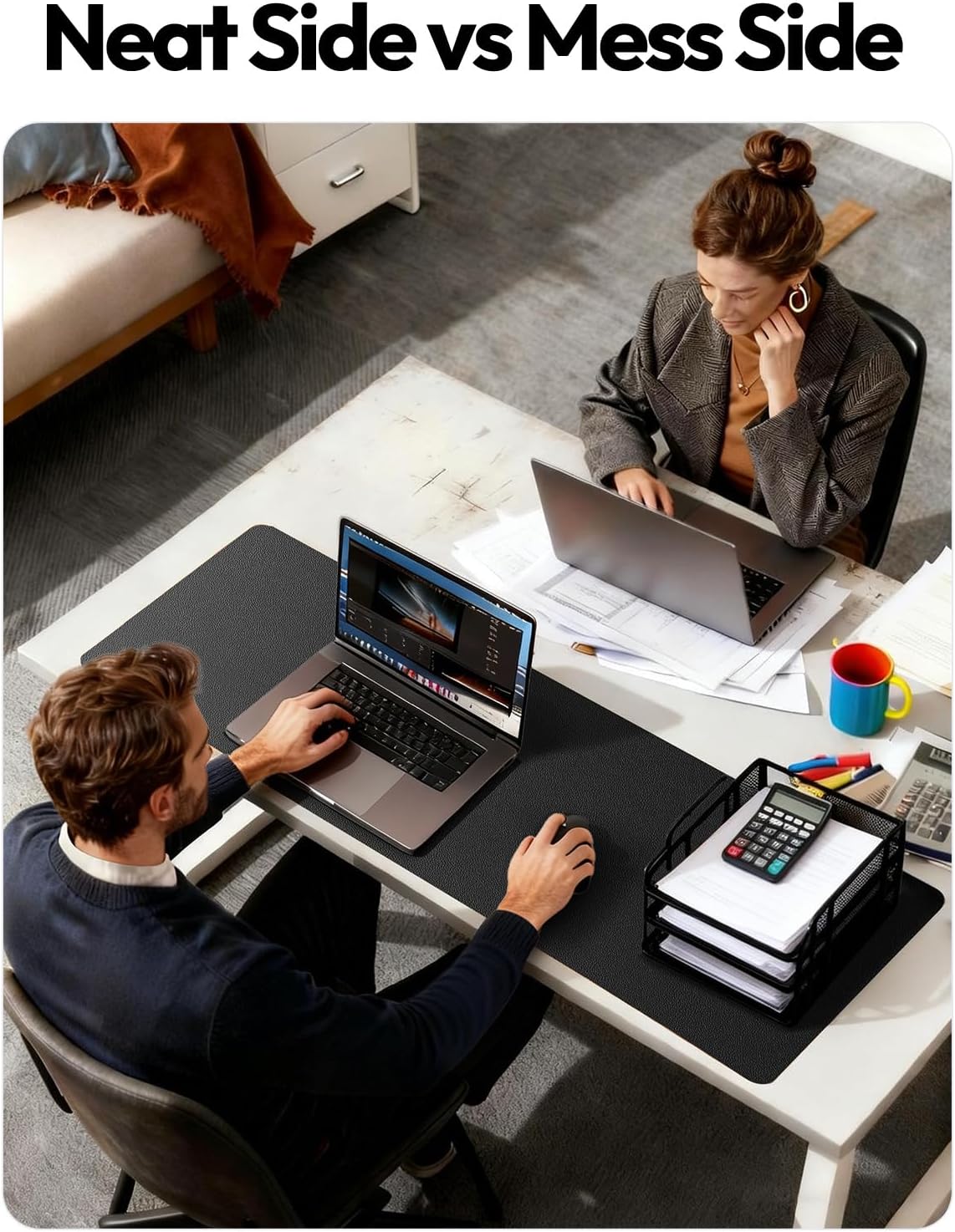 Leather Office Desk Pad Protector, 23.6 x 13.8