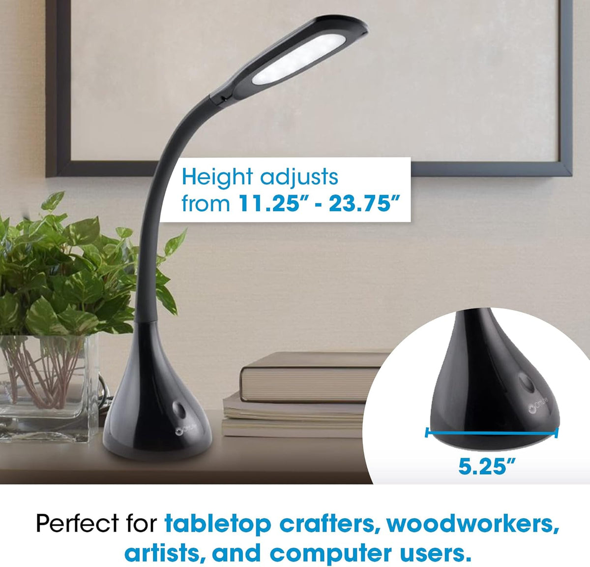 Creative Curves LED Desk Lamp with Adjustable Neck