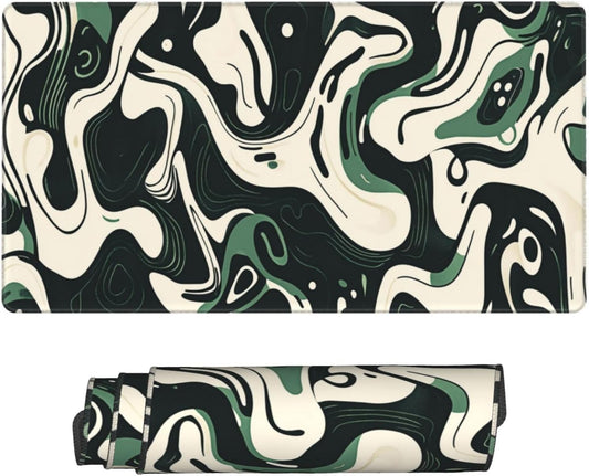 Abstract Topographic Map Green and White Pattern with Lines Gaming