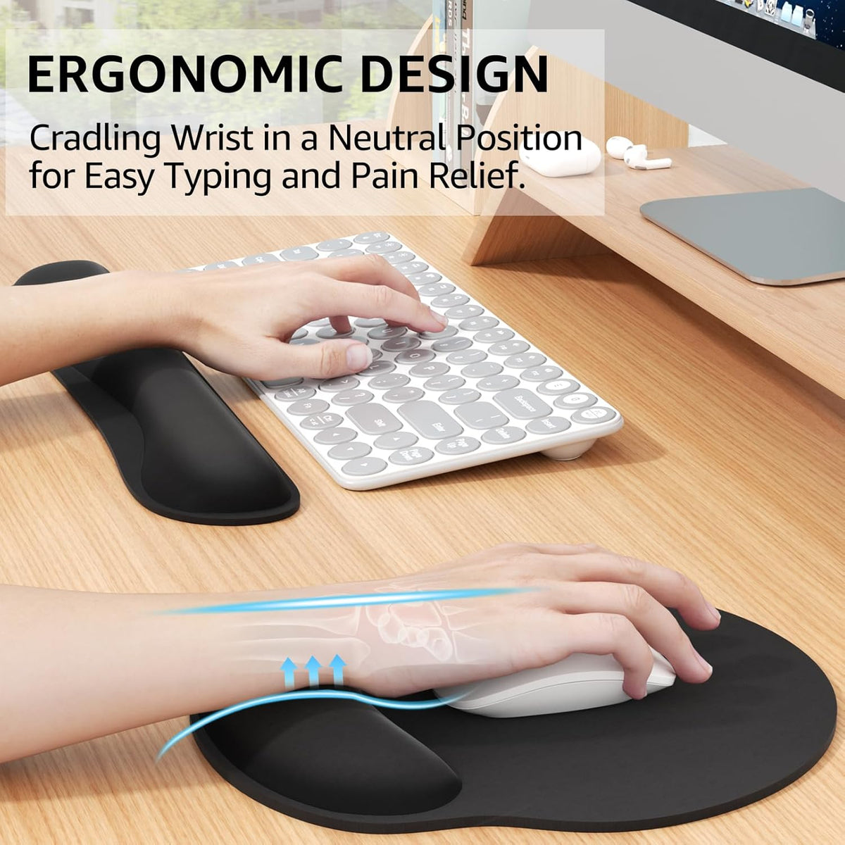 Ergonomic Keyboard Wrist Rest and Mouse Pad with Wrist Rest Set
