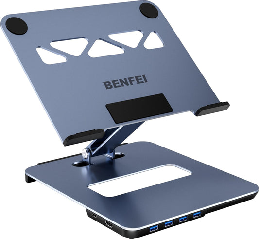 Laptop Stand with USB C 6in1 Docking Station