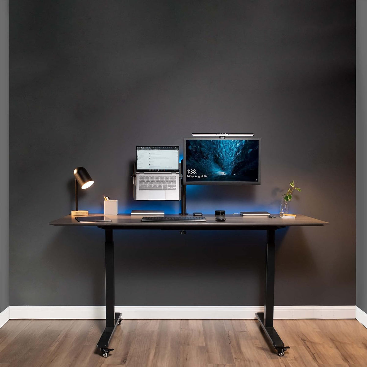 Black Fully Adjustable 13 to 32 inch Single Computer Monitor